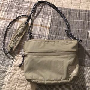 Lululemon patch logo crossbody bag raw linen